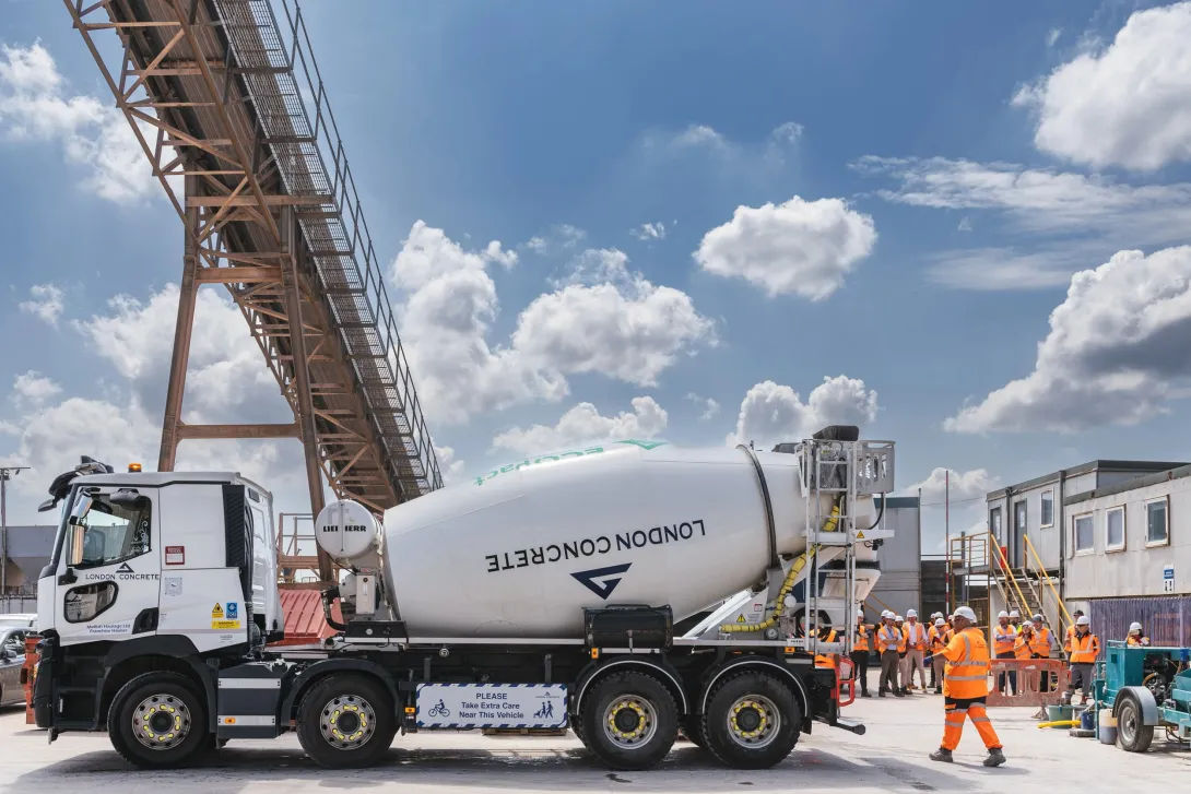 A London Concrete mixer truck at the Heathrow Plant