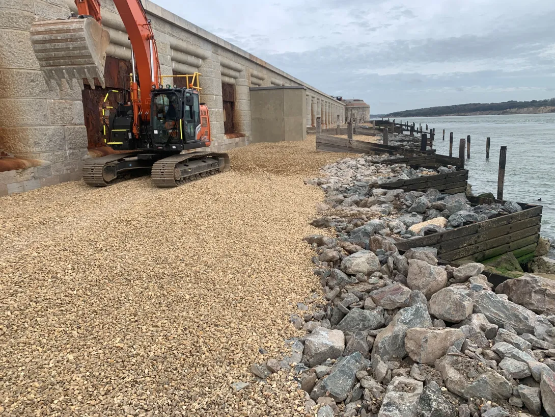 New sea defences for Hurst Castle in Hampshire